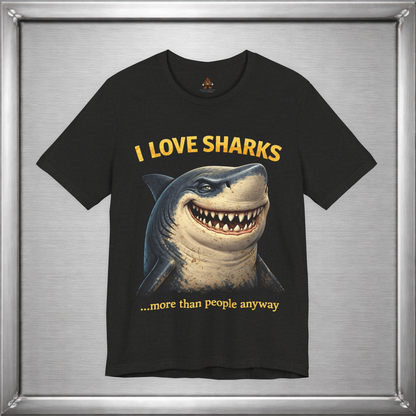 I Love Sharks More Than People Anyway Funny Shark T-Shirt