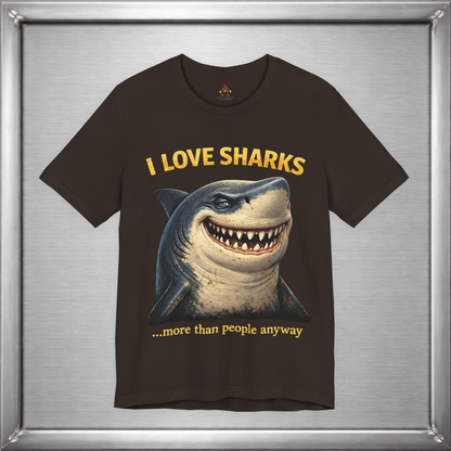 I Love Sharks More Than People Anyway Funny Shark T-Shirt