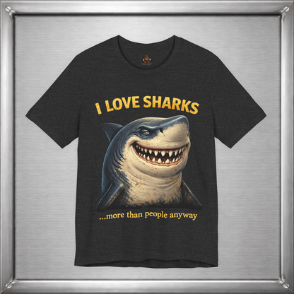 I Love Sharks More Than People Anyway Funny Shark T-Shirt