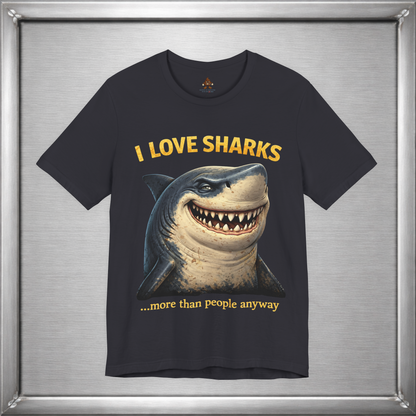 I Love Sharks More Than People Anyway Funny Shark T-Shirt