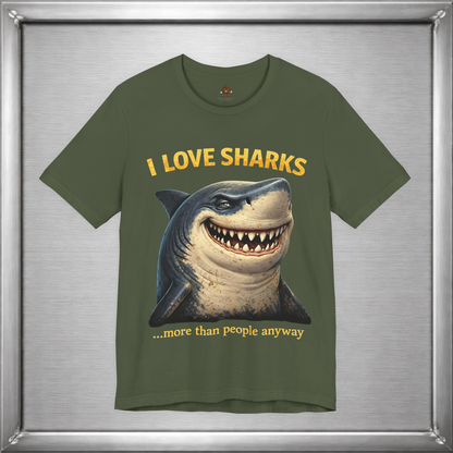 I Love Sharks More Than People Anyway Funny Shark T-Shirt