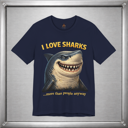 I Love Sharks More Than People Anyway Funny Shark T-Shirt