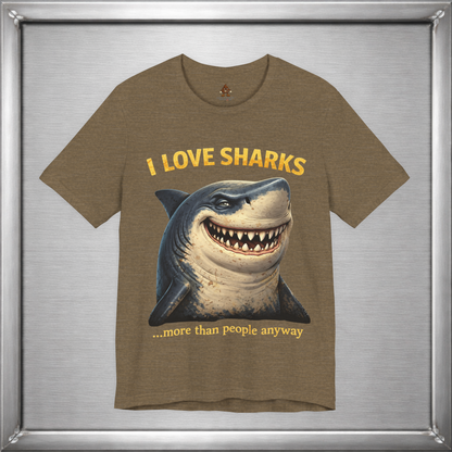 I Love Sharks More Than People Anyway Funny Shark T-Shirt