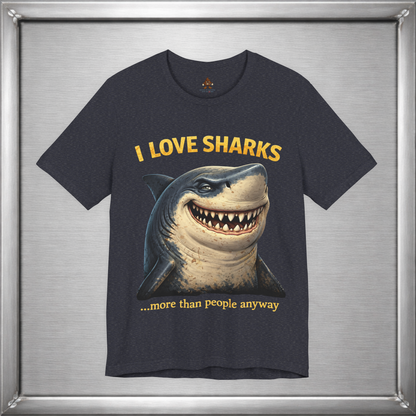 I Love Sharks More Than People Anyway Funny Shark T-Shirt