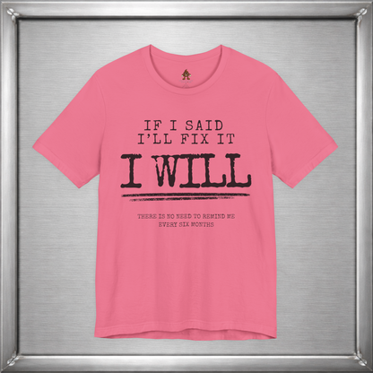 If I Said I'll Fix It, I Will
